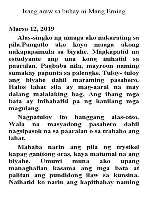 PAMASAHE PART 4: ISANG ARAW SA BUHAY NI MANG .